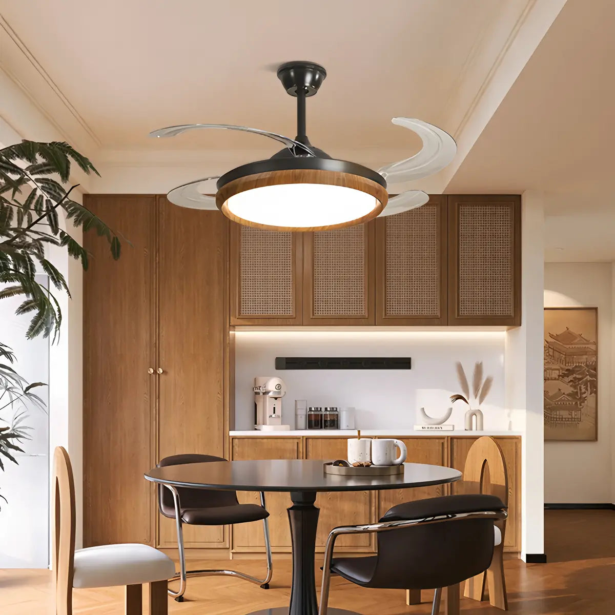 flairel Retractable Blade Ceiling Fan with Light