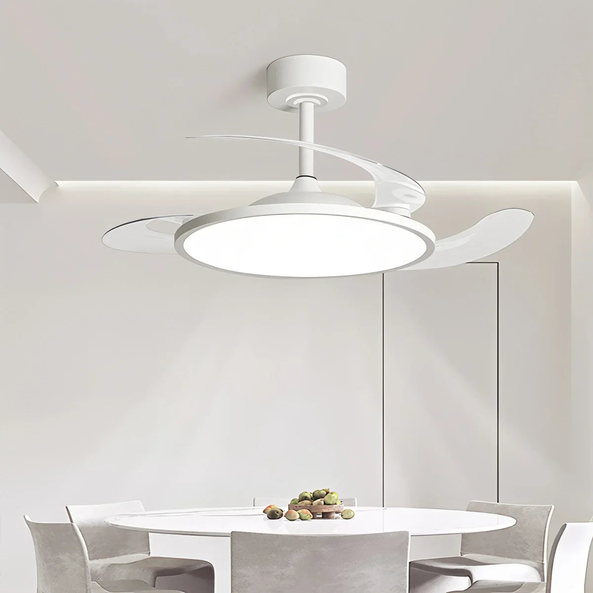 flairel Silent Remote Control White Ceiling Fan Light