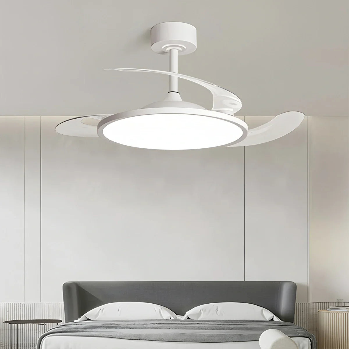 flairel Silent Remote Control White Ceiling Fan Light