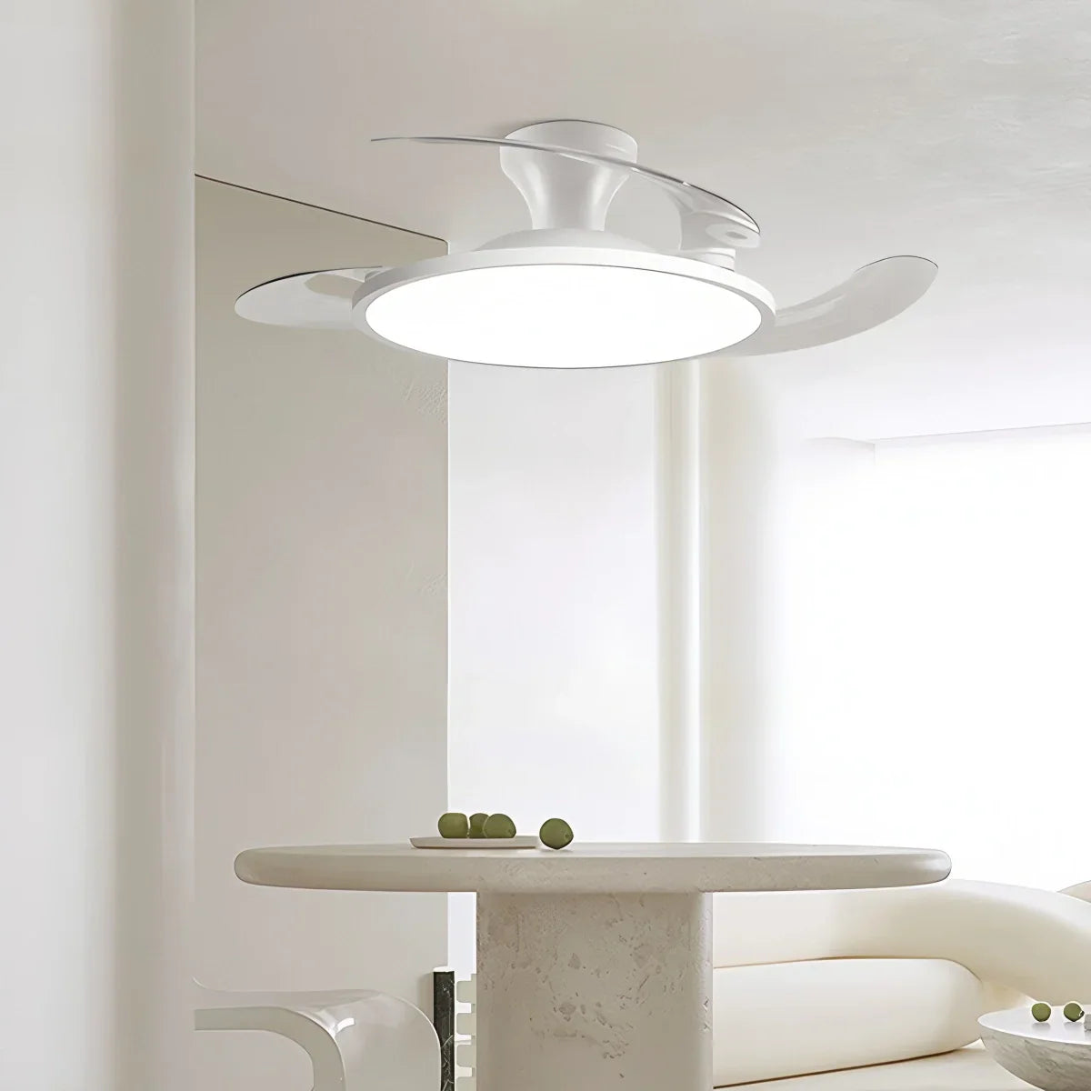 flairel Silent Remote Control White Ceiling Fan Light