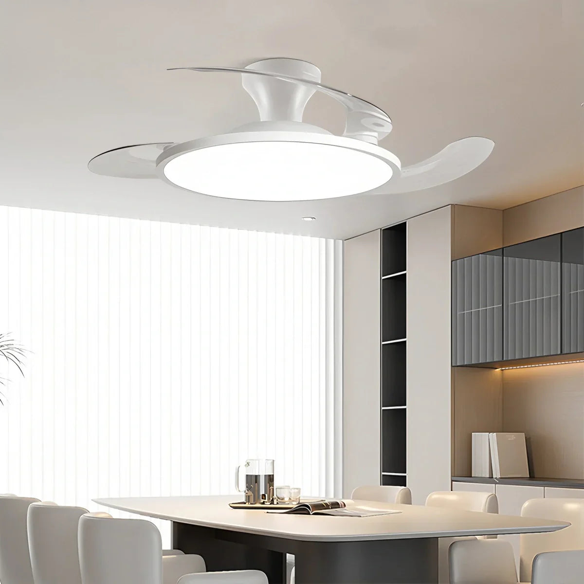flairel Silent Remote Control White Ceiling Fan Light