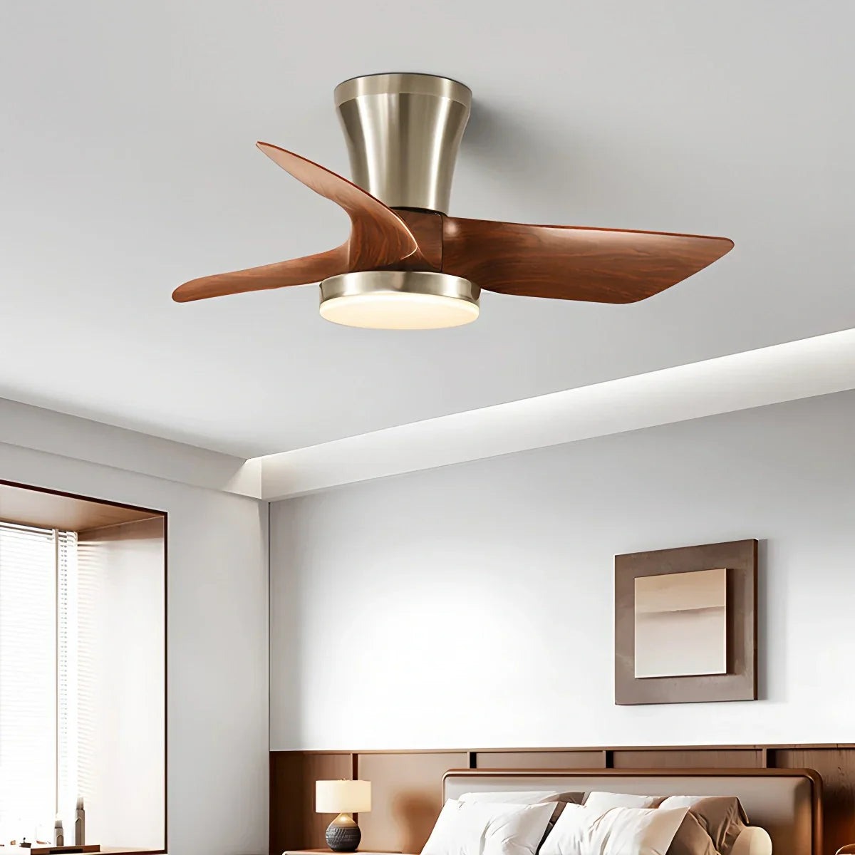 flairel Nordic LED Ceiling Fan with Light for Living Room