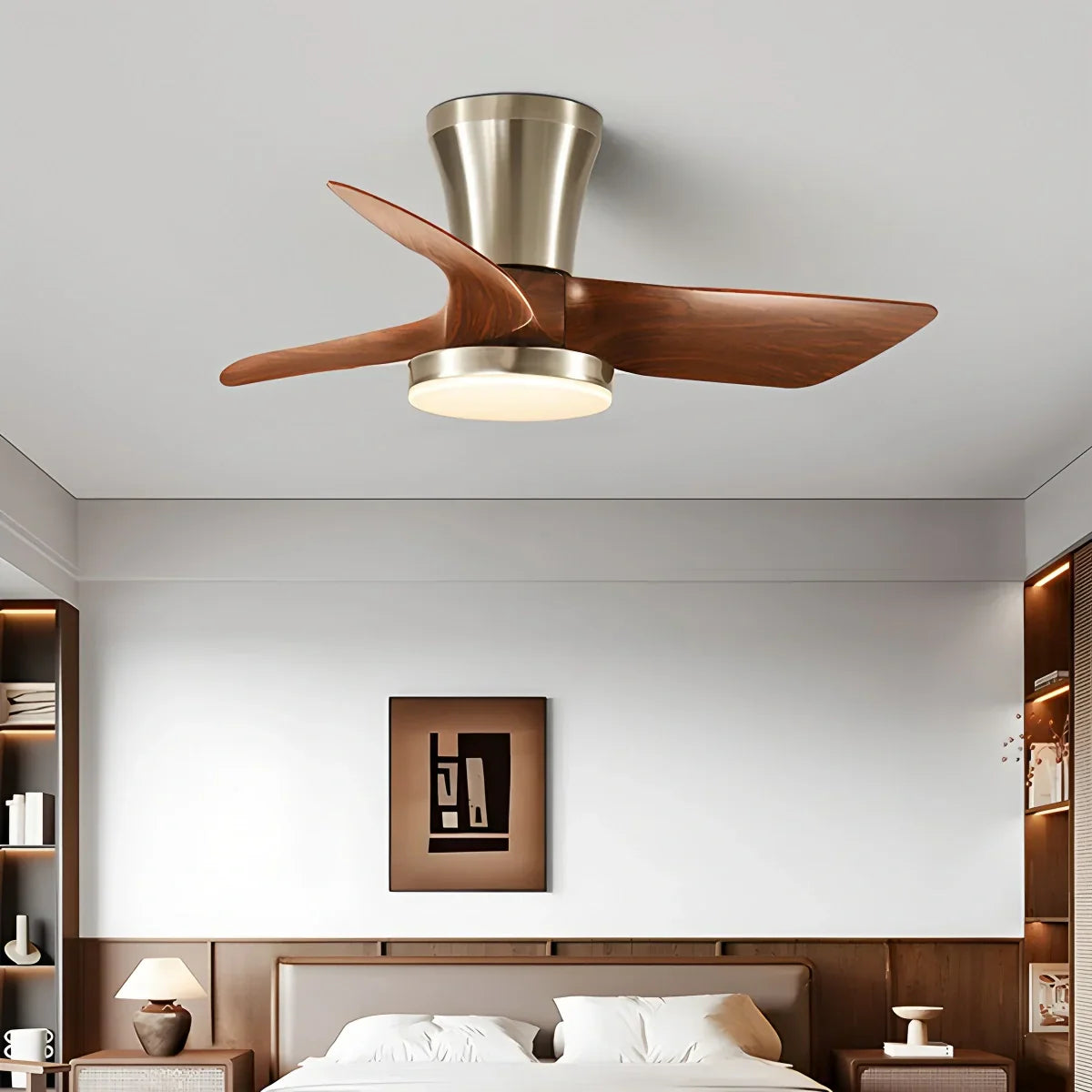 flairel Nordic LED Ceiling Fan with Light for Living Room