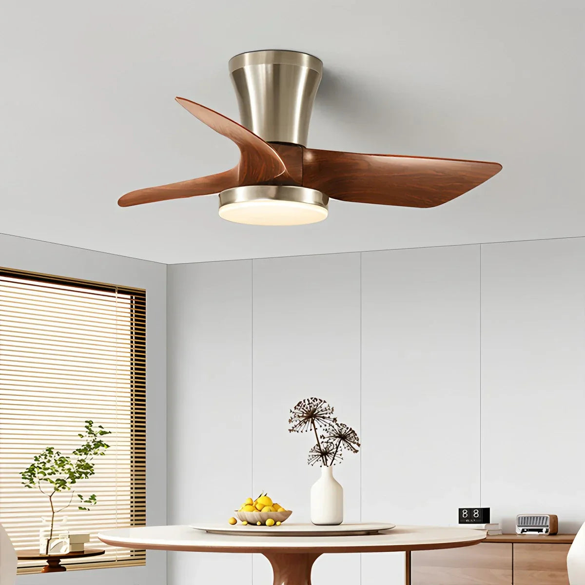flairel Nordic LED Ceiling Fan with Light for Living Room