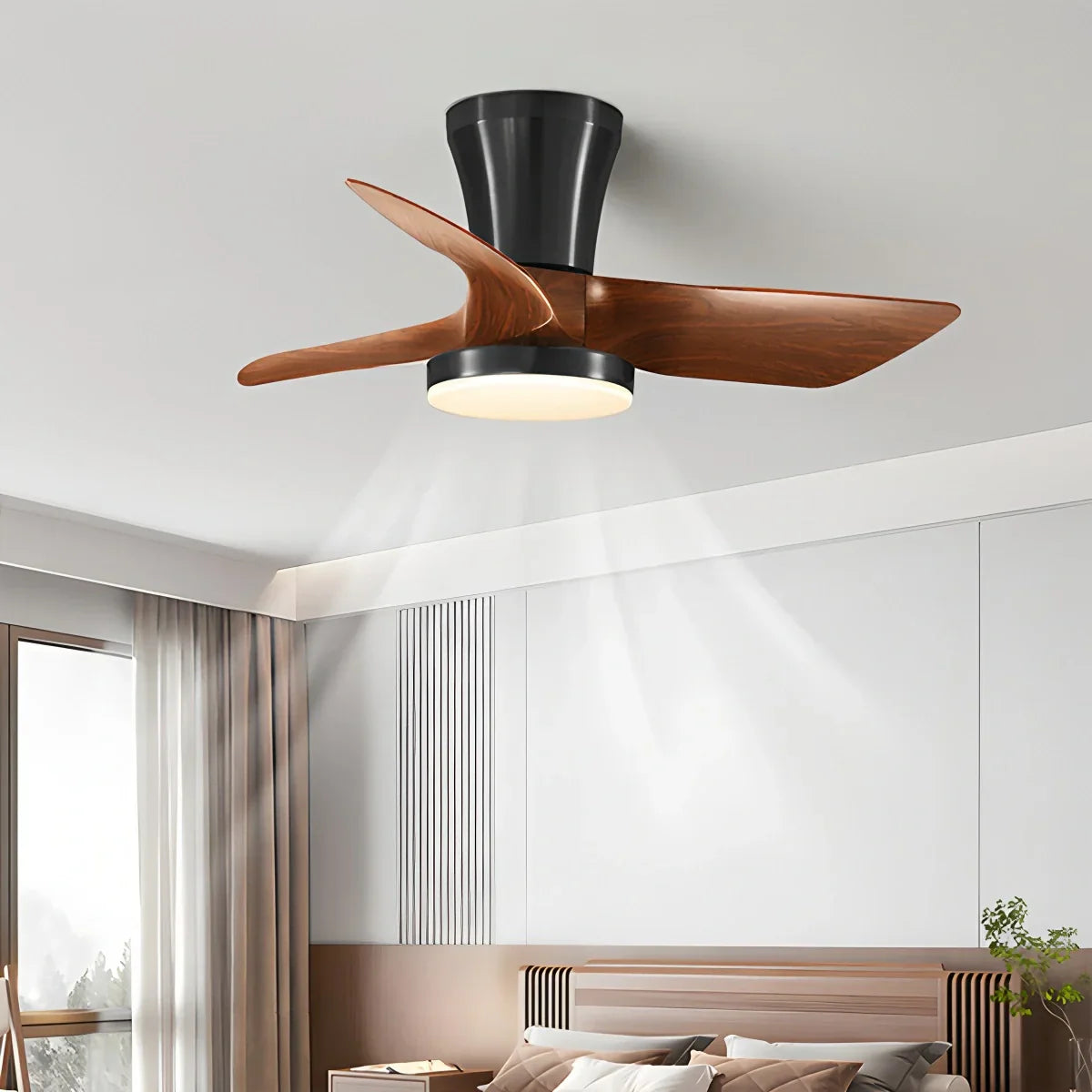 flairel Nordic LED Ceiling Fan with Light for Living Room