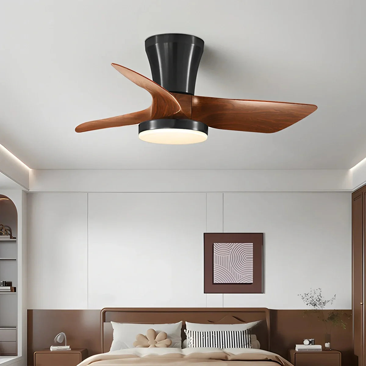 flairel Nordic LED Ceiling Fan with Light for Living Room