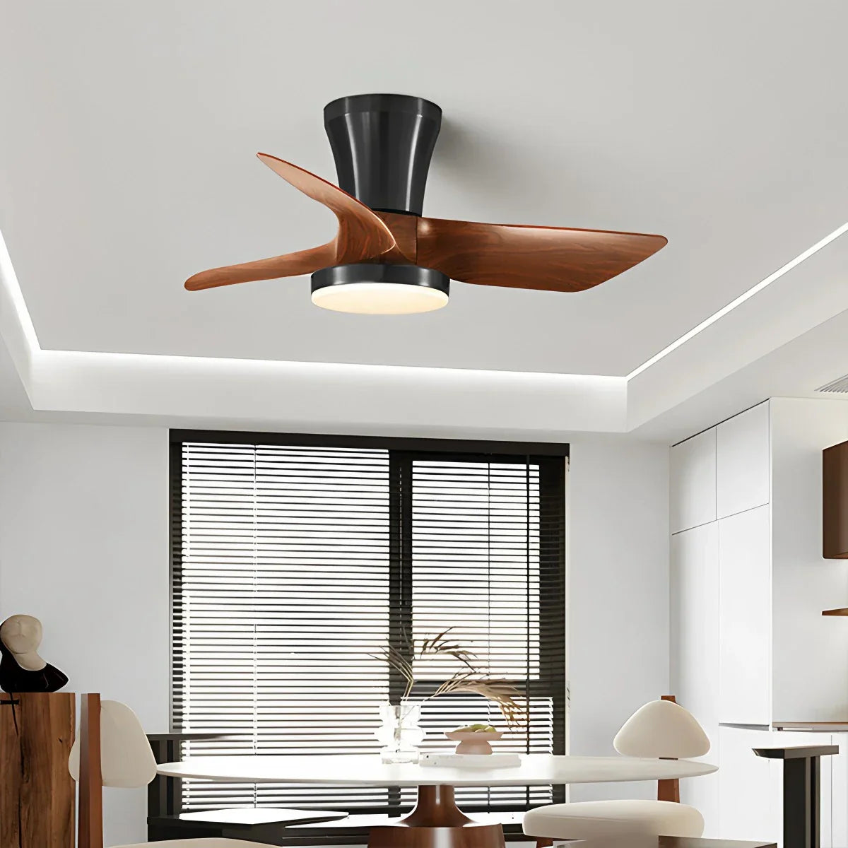 flairel Nordic LED Ceiling Fan with Light for Living Room
