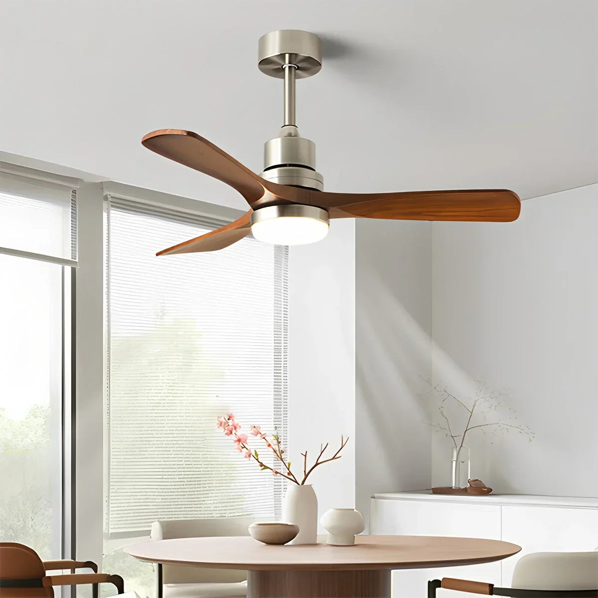 flairel American Retro 3-Blade Ceiling Fan with Light