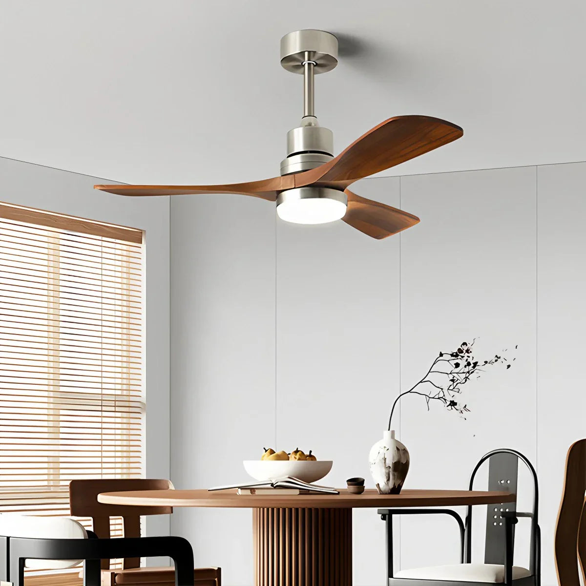 flairel American Retro 3-Blade Ceiling Fan with Light