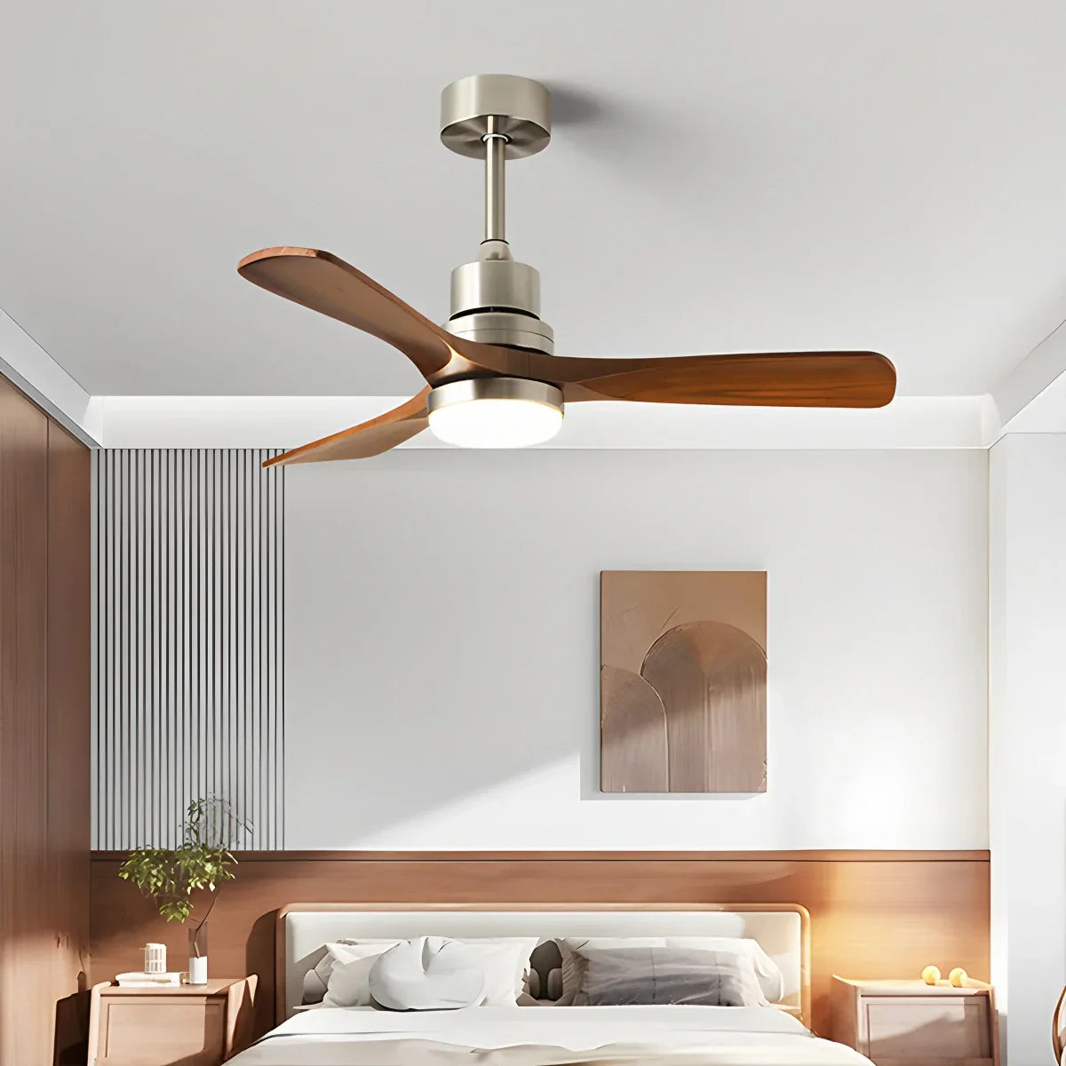 flairel American Retro 3-Blade Ceiling Fan with Light