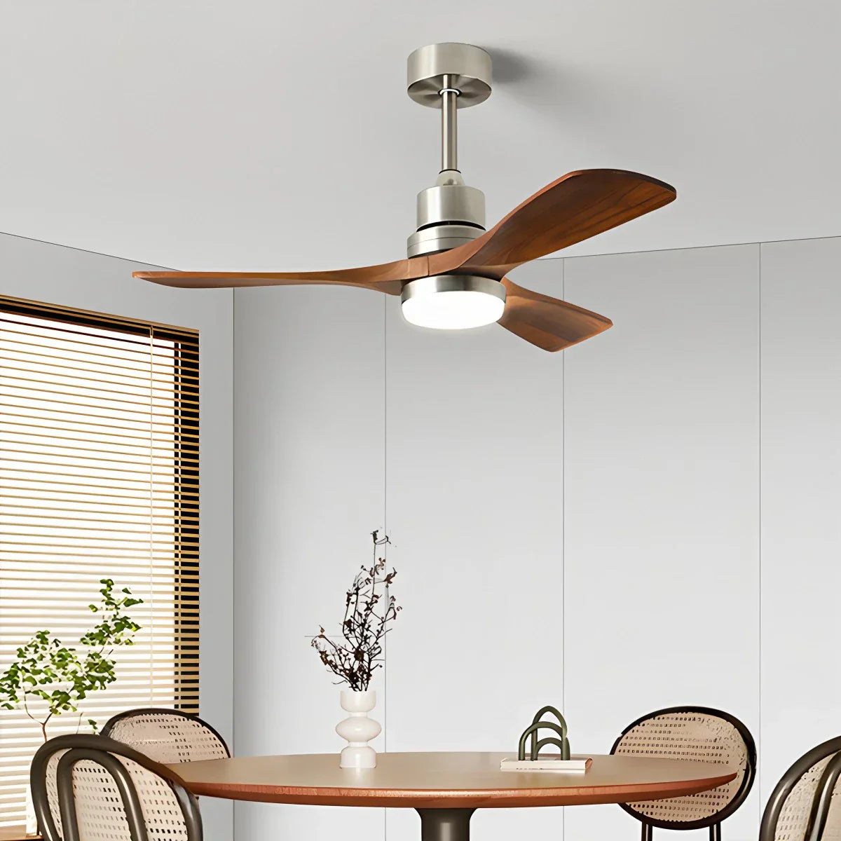 flairel American Retro 3-Blade Ceiling Fan with Light