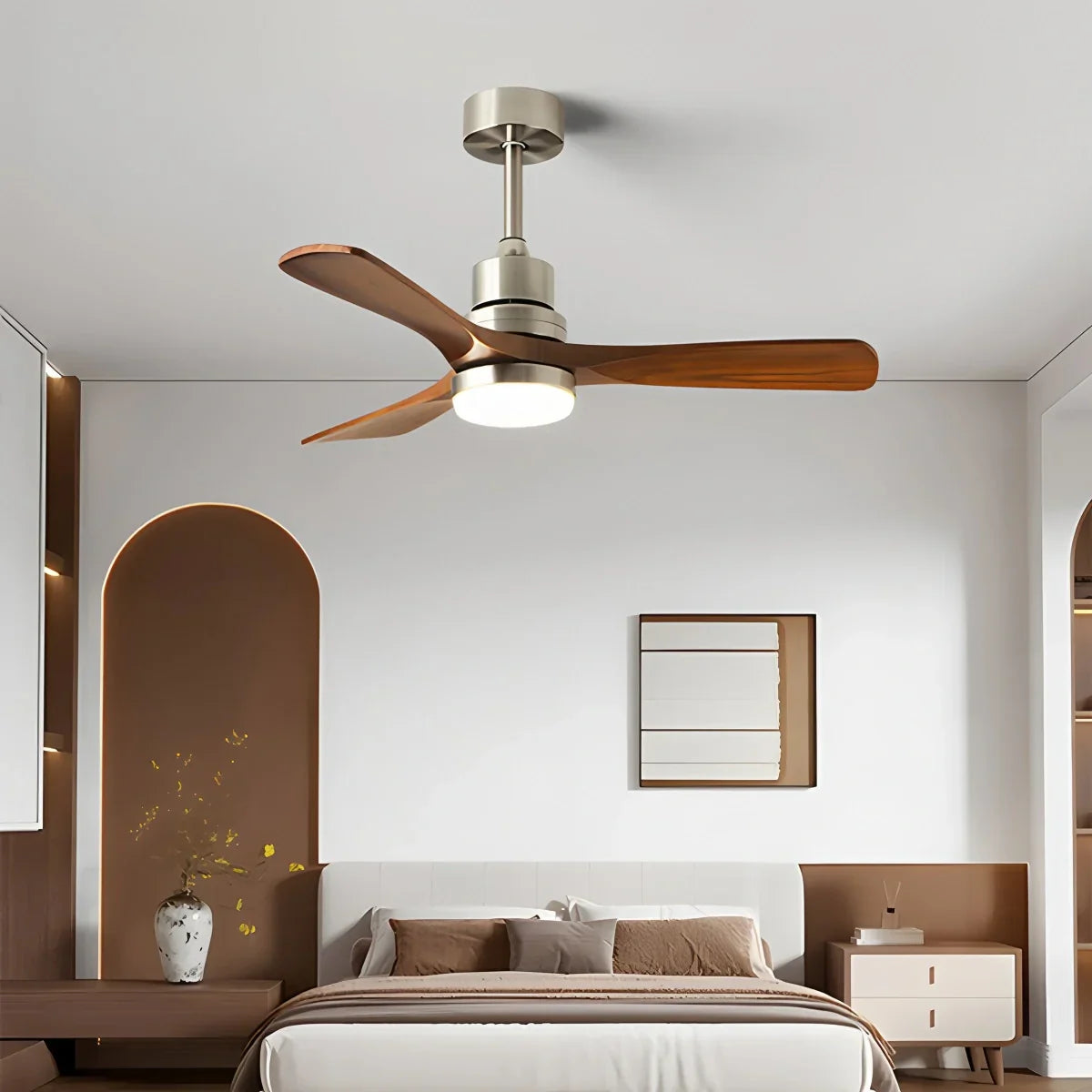 flairel American Retro 3-Blade Ceiling Fan with Light