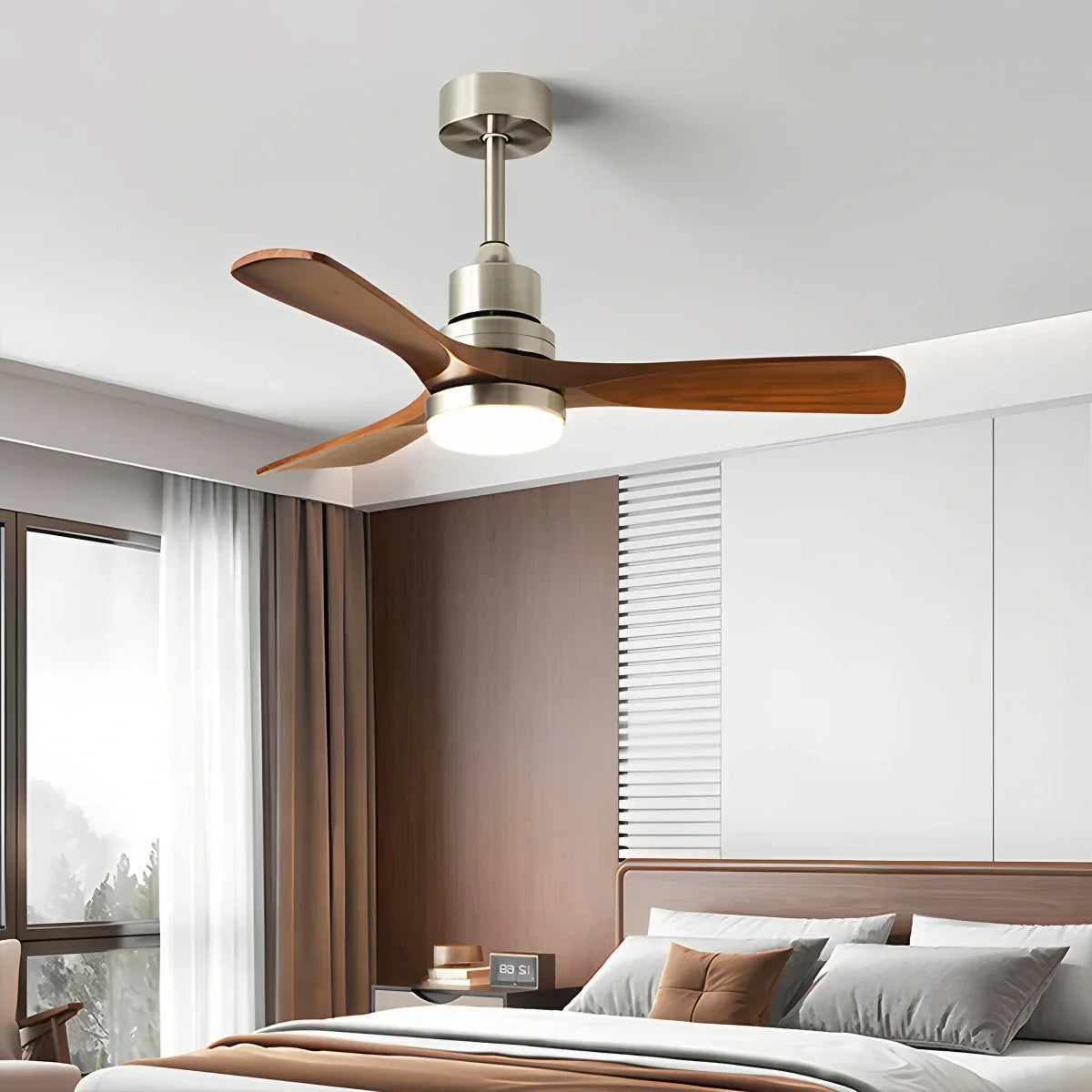 flairel American Retro 3-Blade Ceiling Fan with Light