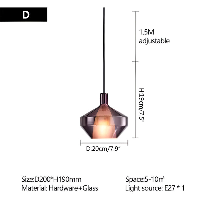 flairel Modern Minimalist LED Glass Pendant Light for Kitchen