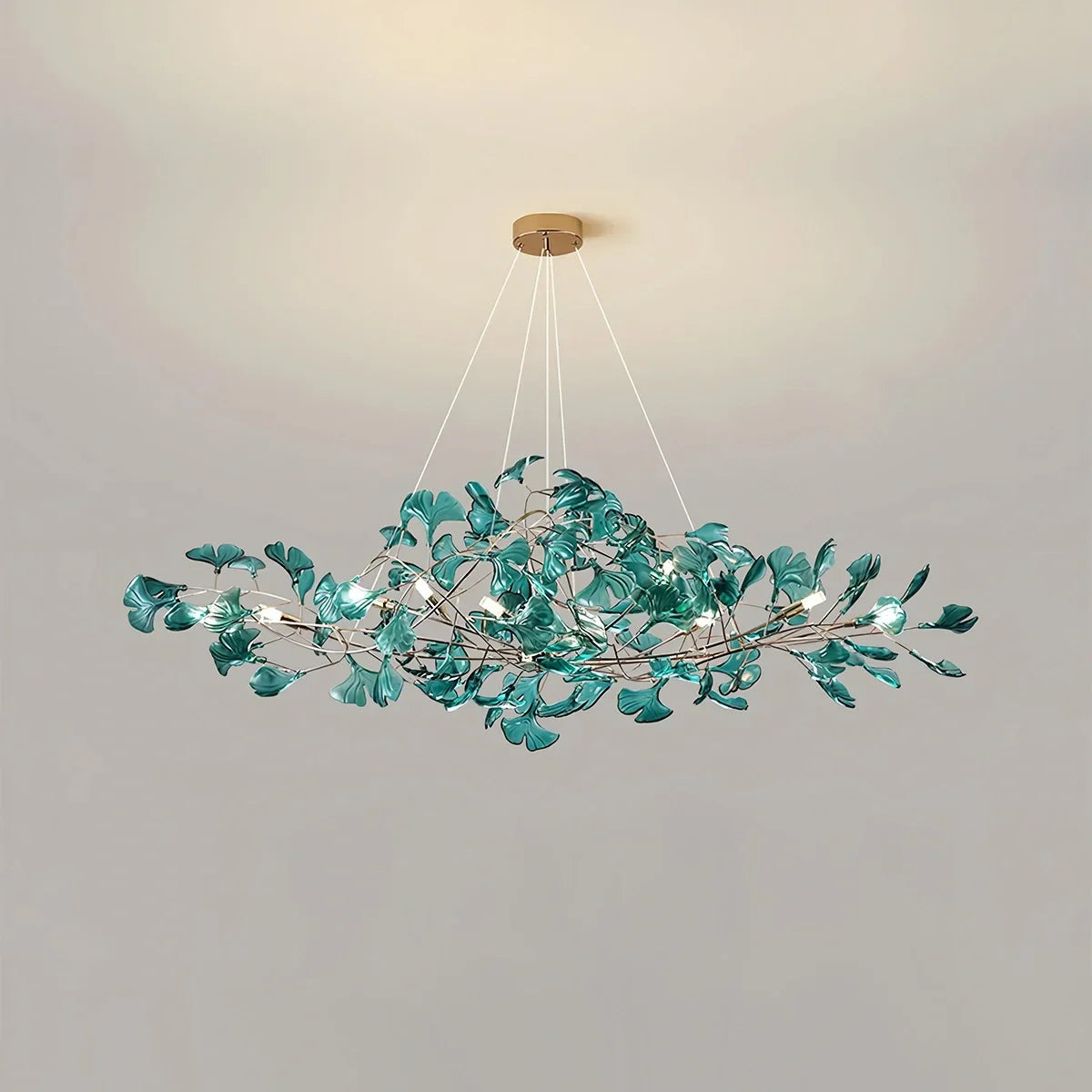flairel Acrylic Ginkgo Leaf Chandelier for Dining Area