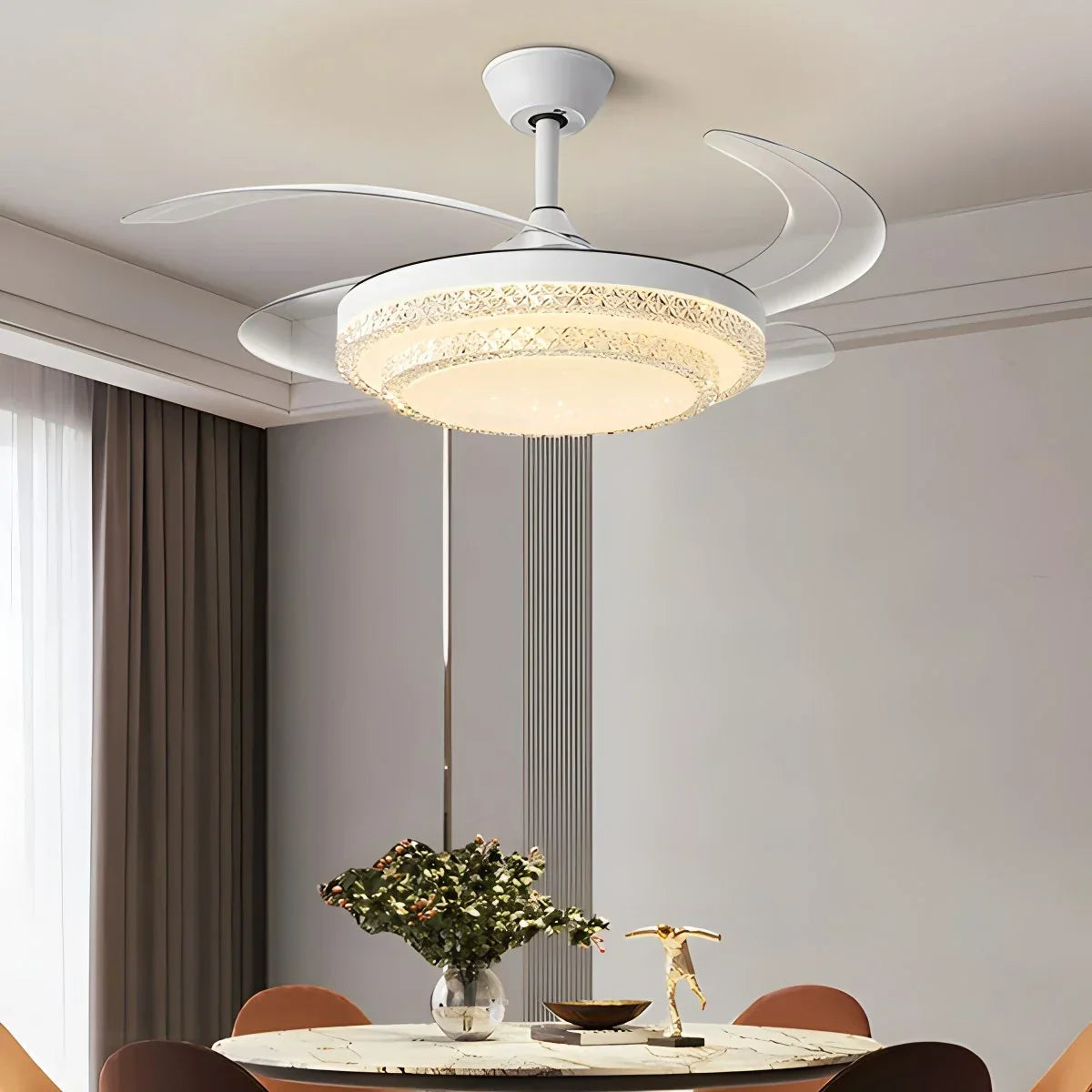 flairel Dimmable Remote Hugger Ceiling Fan Light