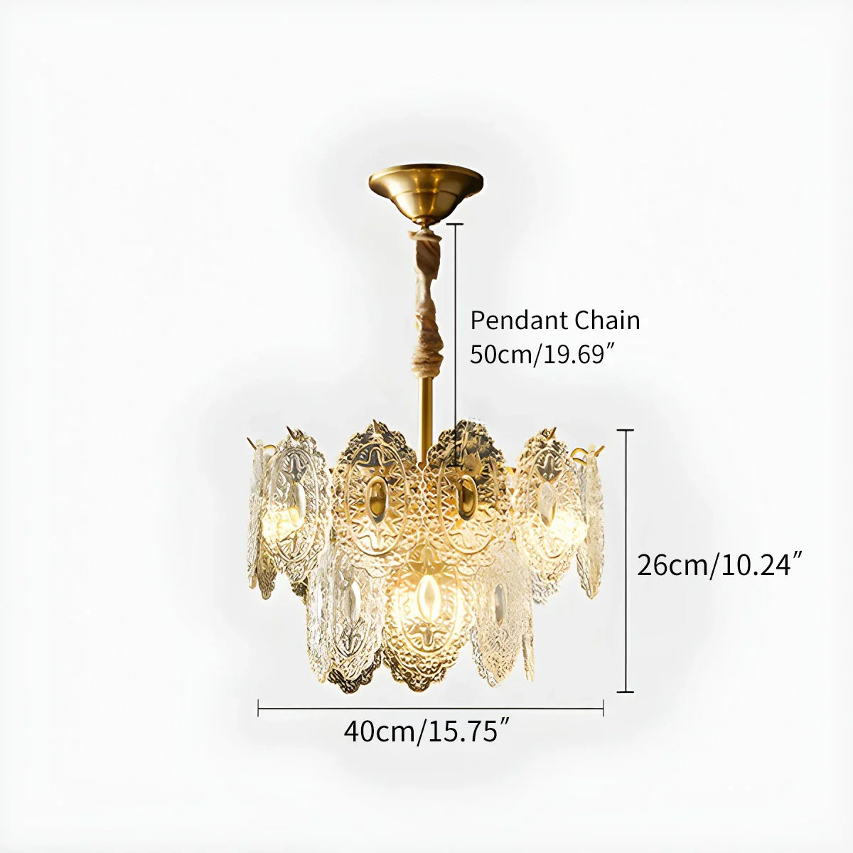 flairel Tiered Textured Glass Chandelier