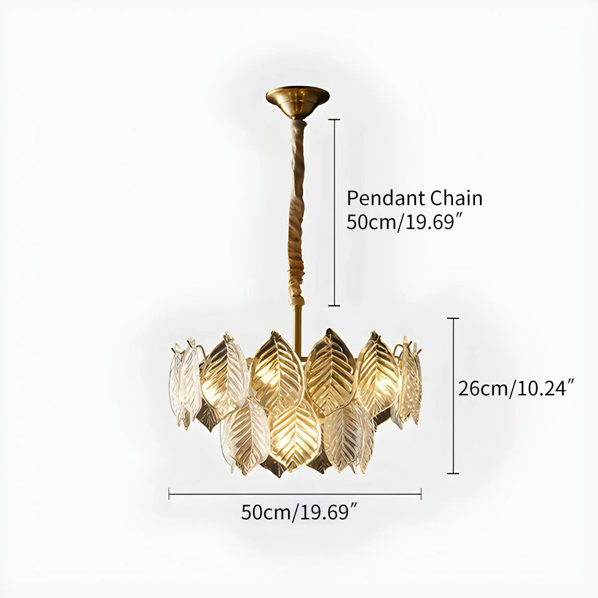 flairel Tiered Glass Leaf Chandelier