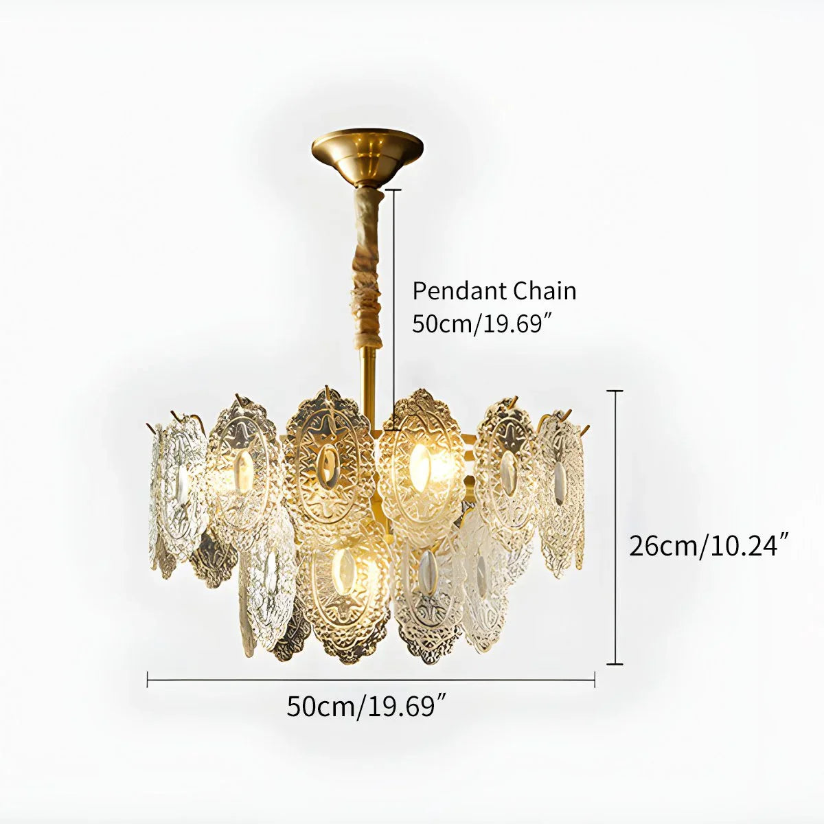 flairel Tiered Textured Glass Chandelier