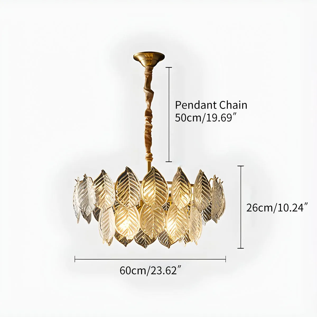 flairel Tiered Glass Leaf Chandelier