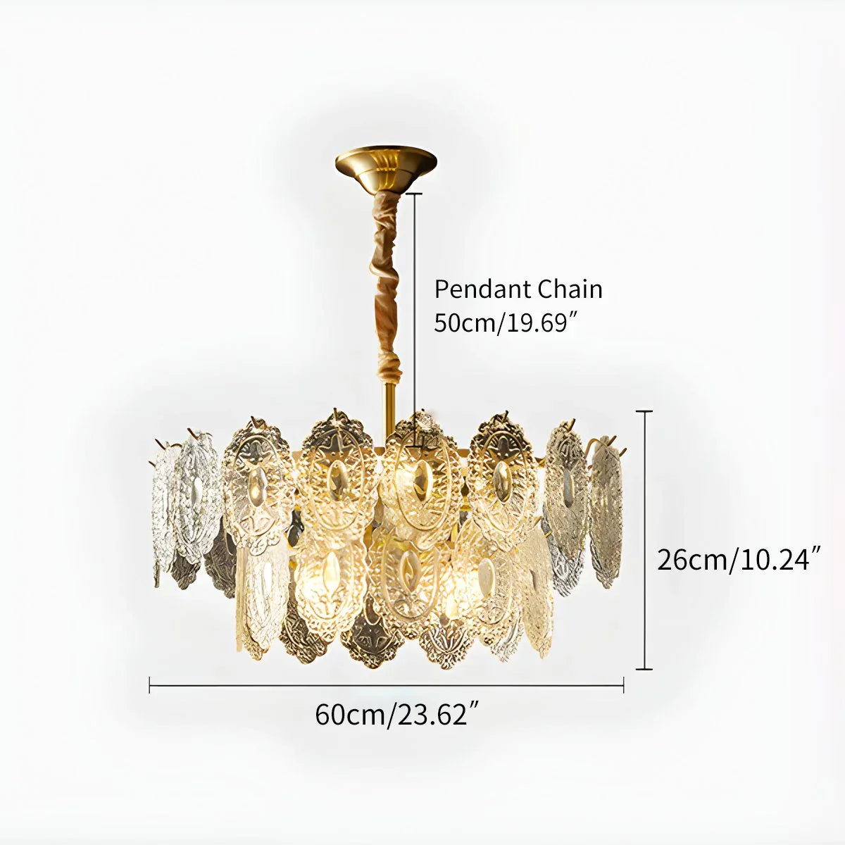 flairel Tiered Textured Glass Chandelier