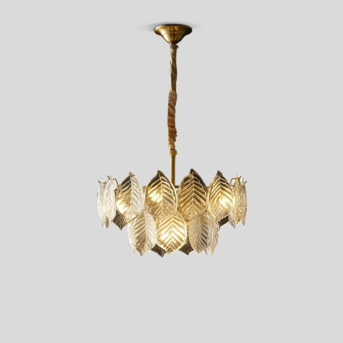 flairel Tiered Glass Leaf Chandelier