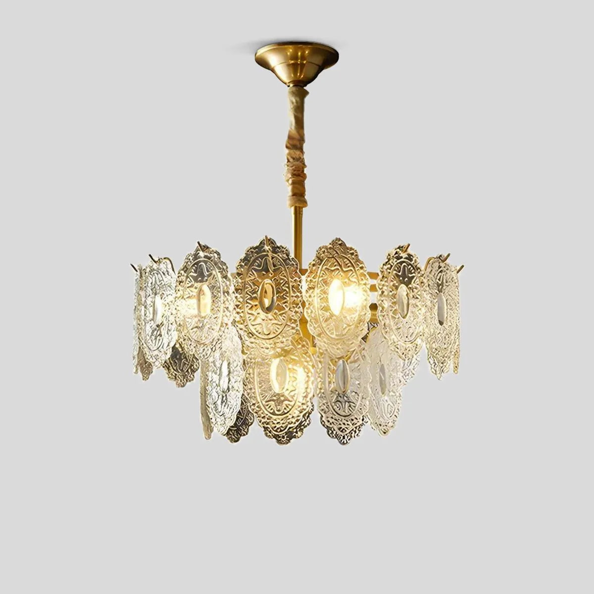 flairel Tiered Textured Glass Chandelier