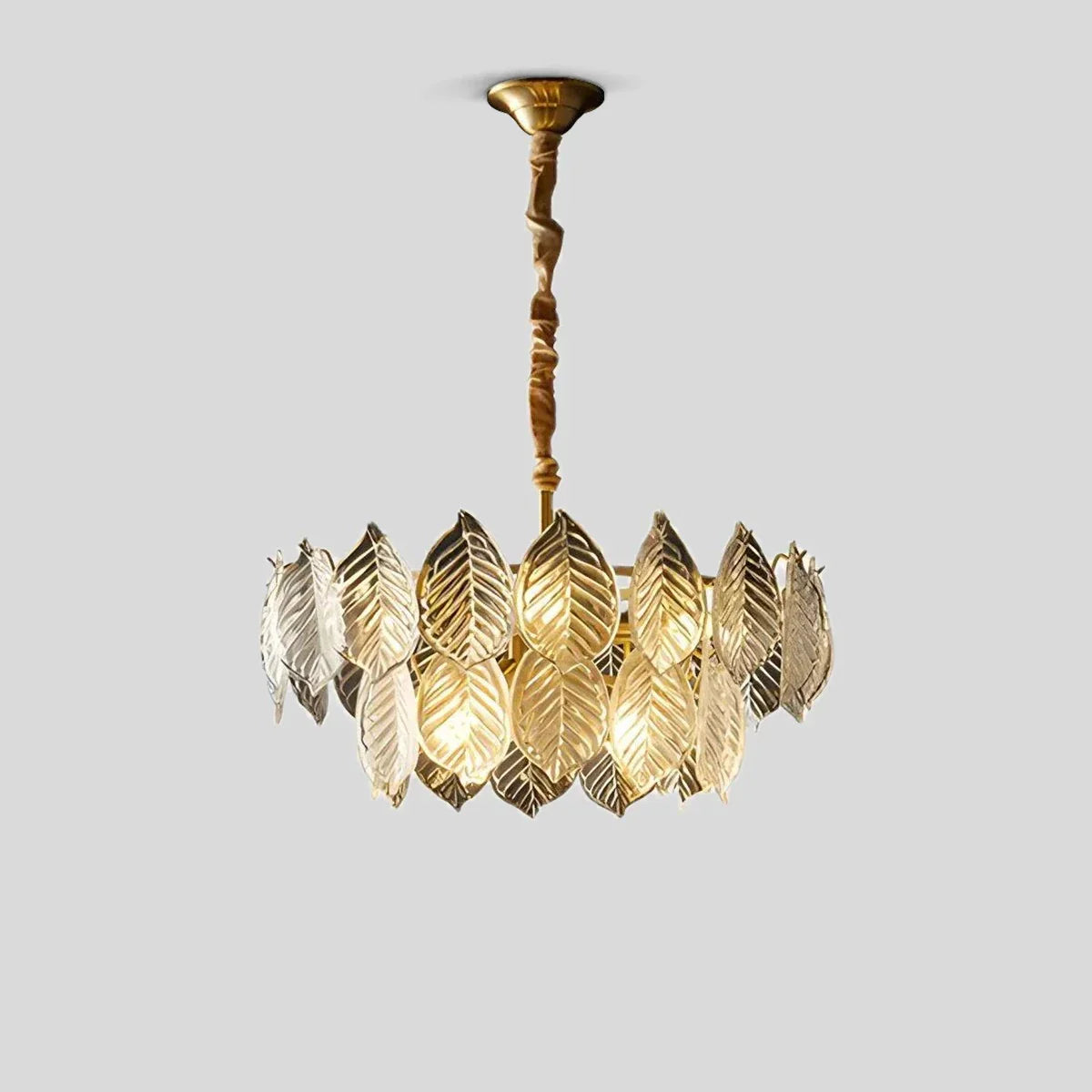 flairel Tiered Glass Leaf Chandelier