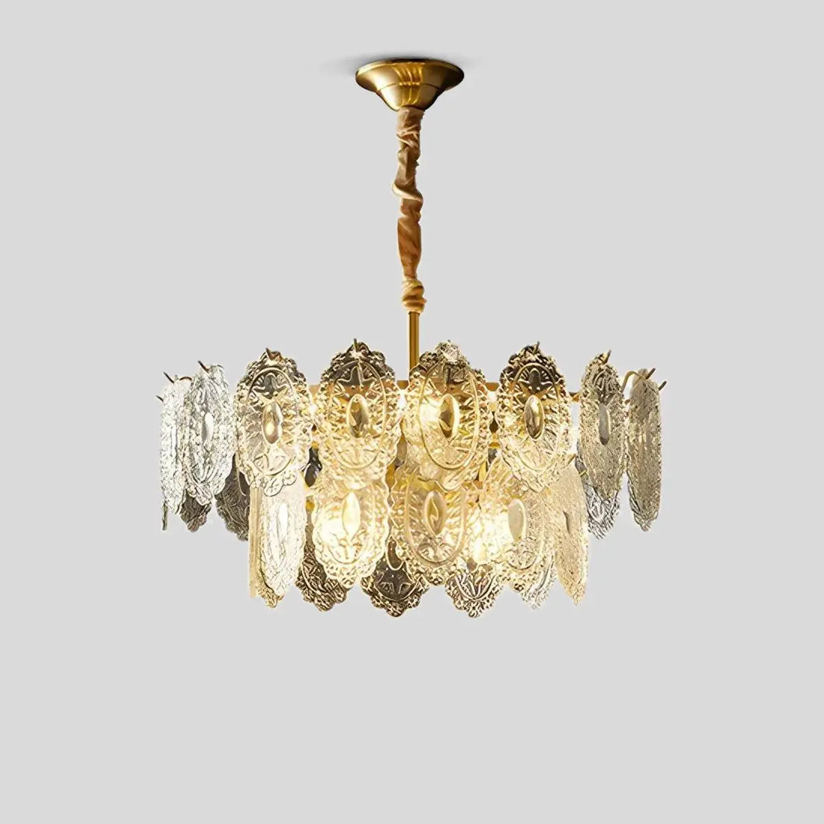 flairel Tiered Textured Glass Chandelier