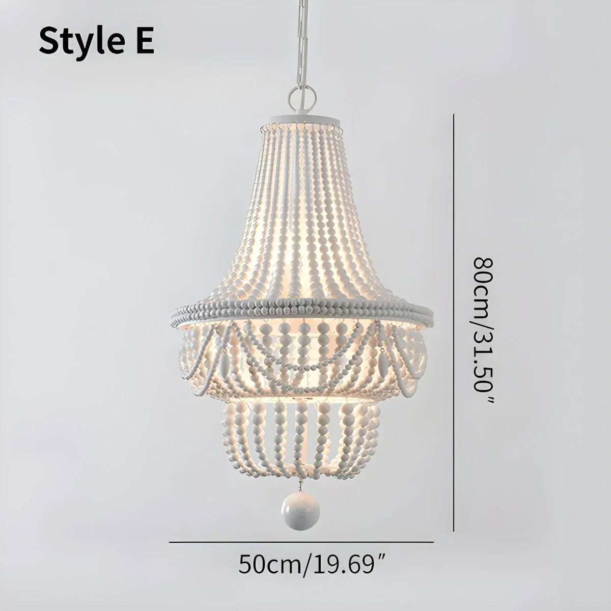 flairel Retro Wooden Bead Chandelier for Dining Room