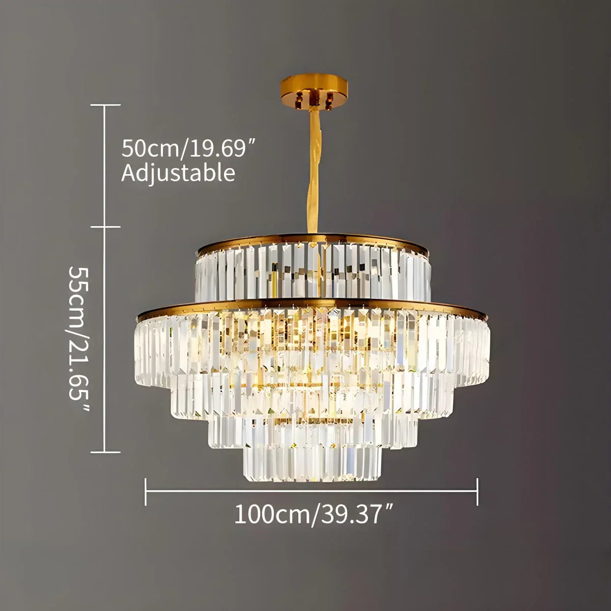 flairel Light Luxury Crystal Chandelier for Living Room