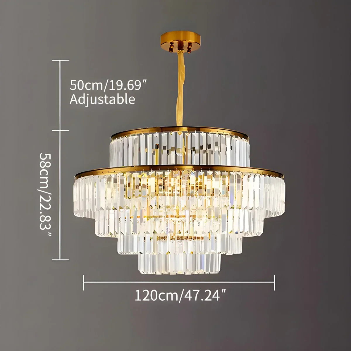 flairel Light Luxury Crystal Chandelier for Living Room