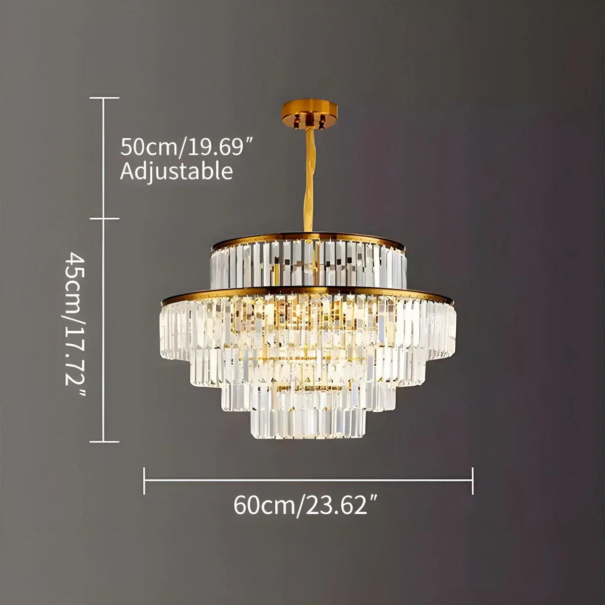 flairel Light Luxury Crystal Chandelier for Living Room