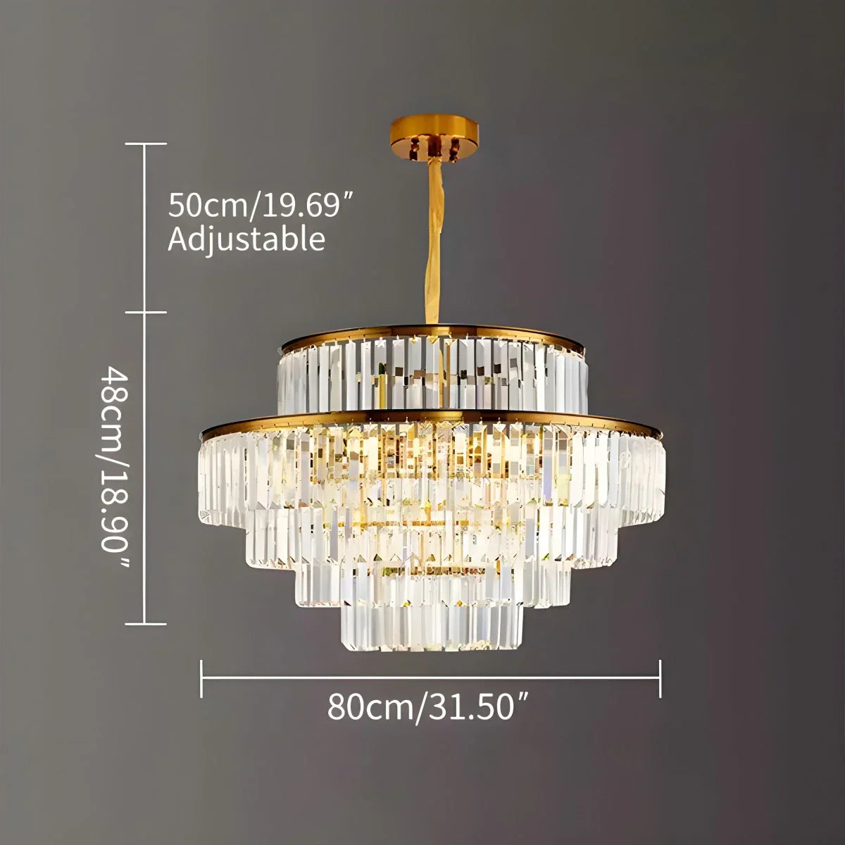 flairel Light Luxury Crystal Chandelier for Living Room