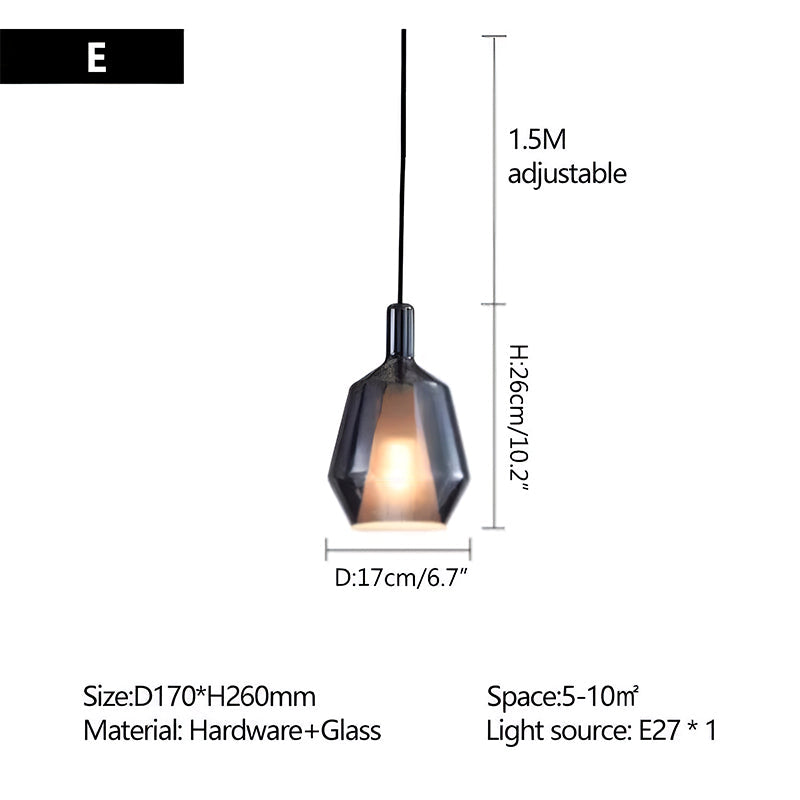 flairel Modern Minimalist LED Glass Pendant Light for Kitchen
