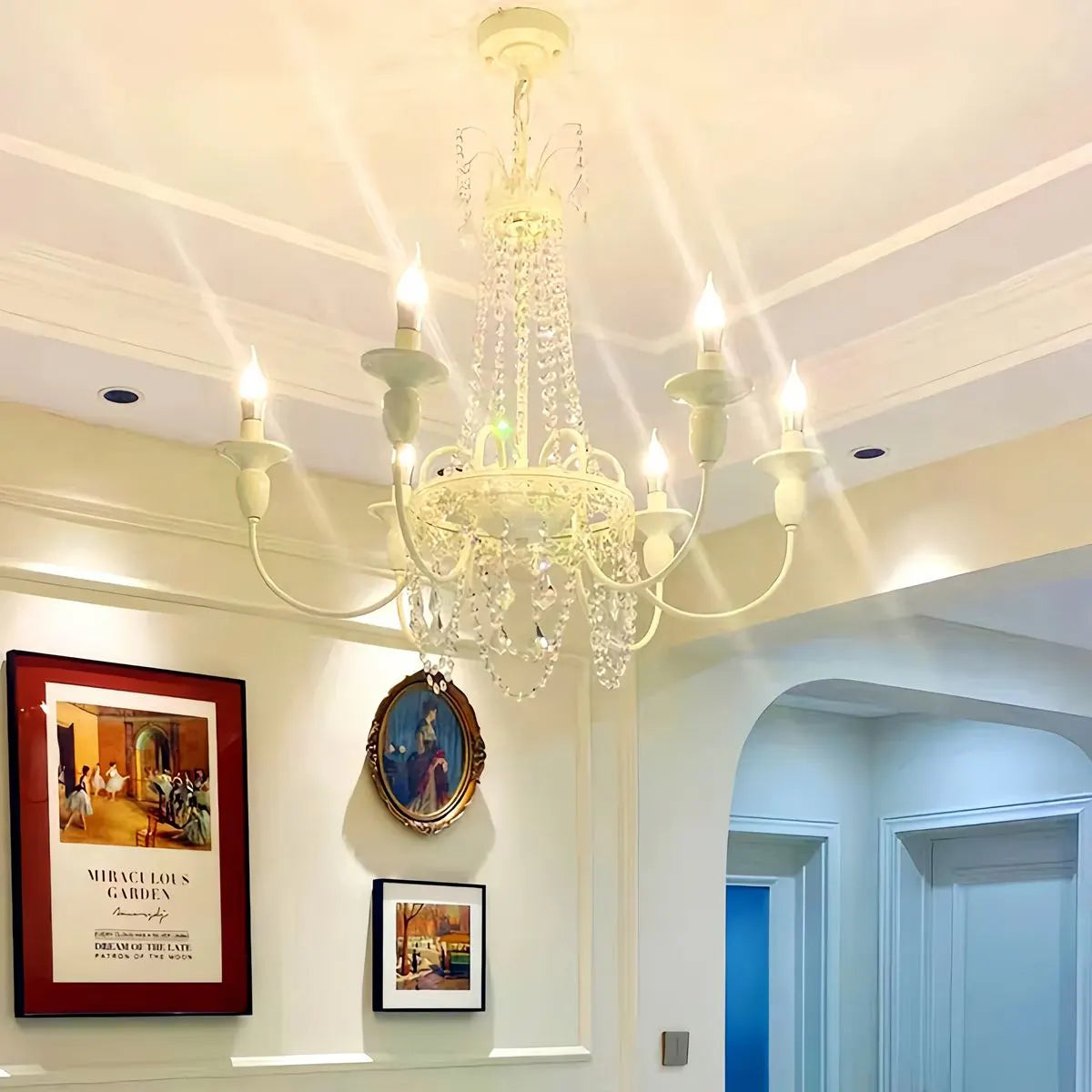 flairel French Candle Crystal Chandelier