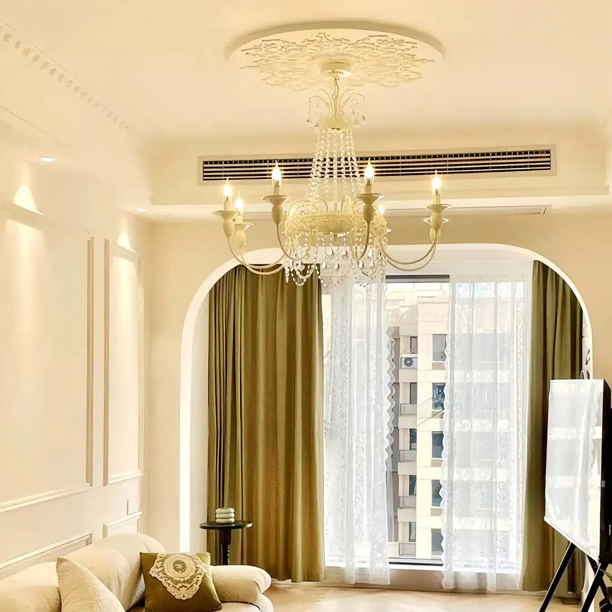 flairel French Candle Crystal Chandelier