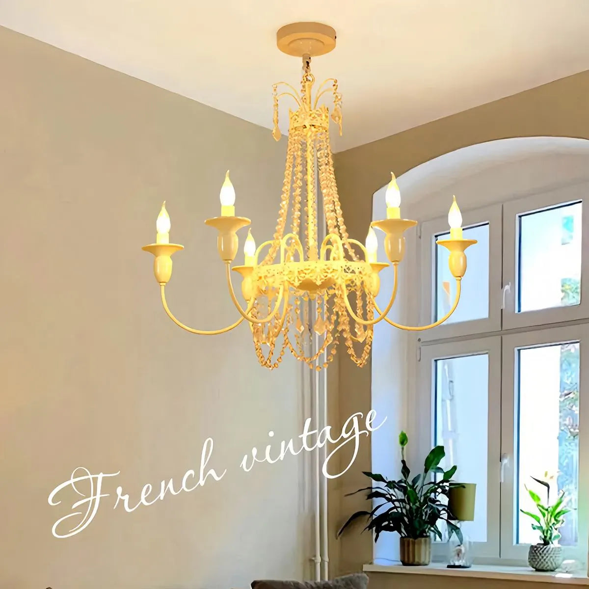 flairel French Candle Crystal Chandelier