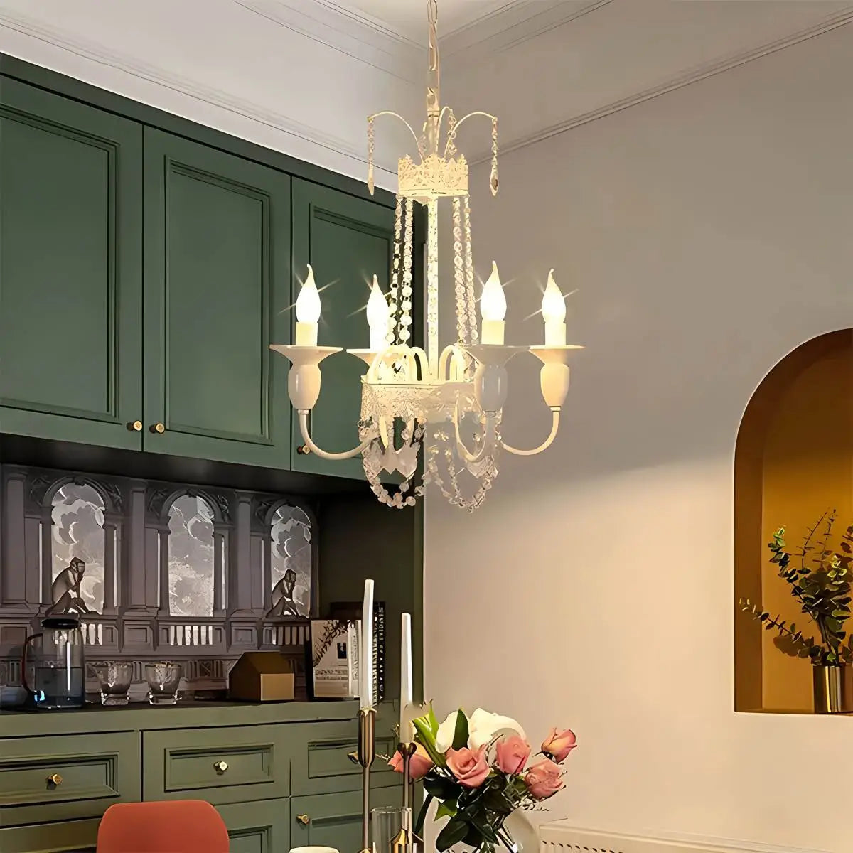 flairel French Candle Crystal Chandelier