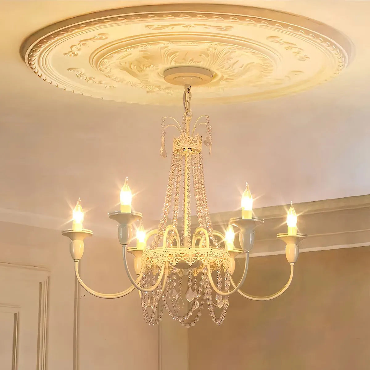 flairel French Candle Crystal Chandelier