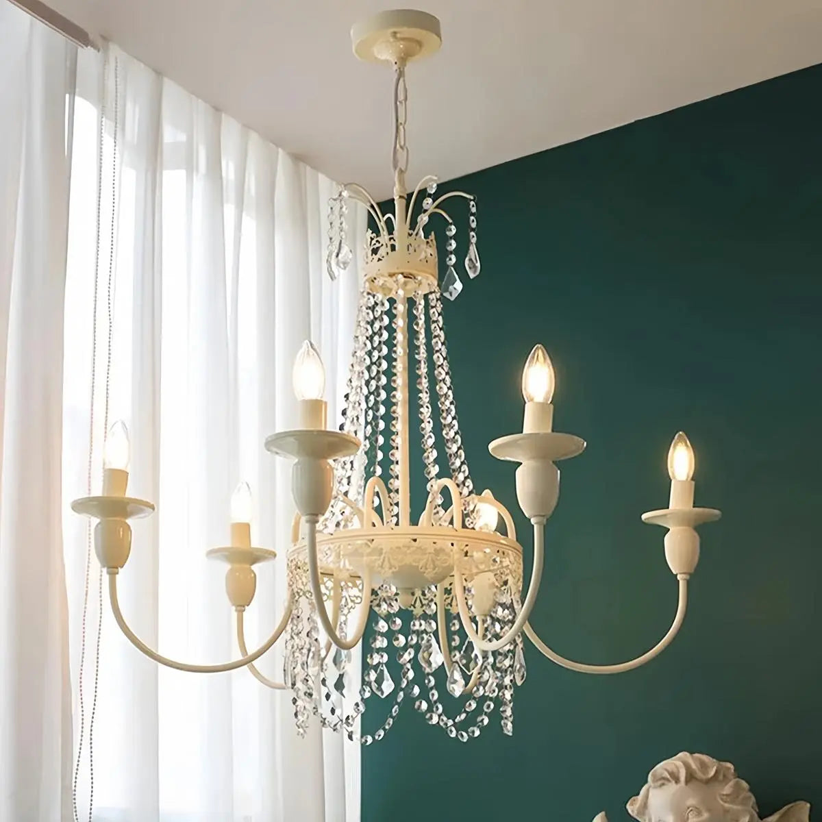 flairel French Candle Crystal Chandelier