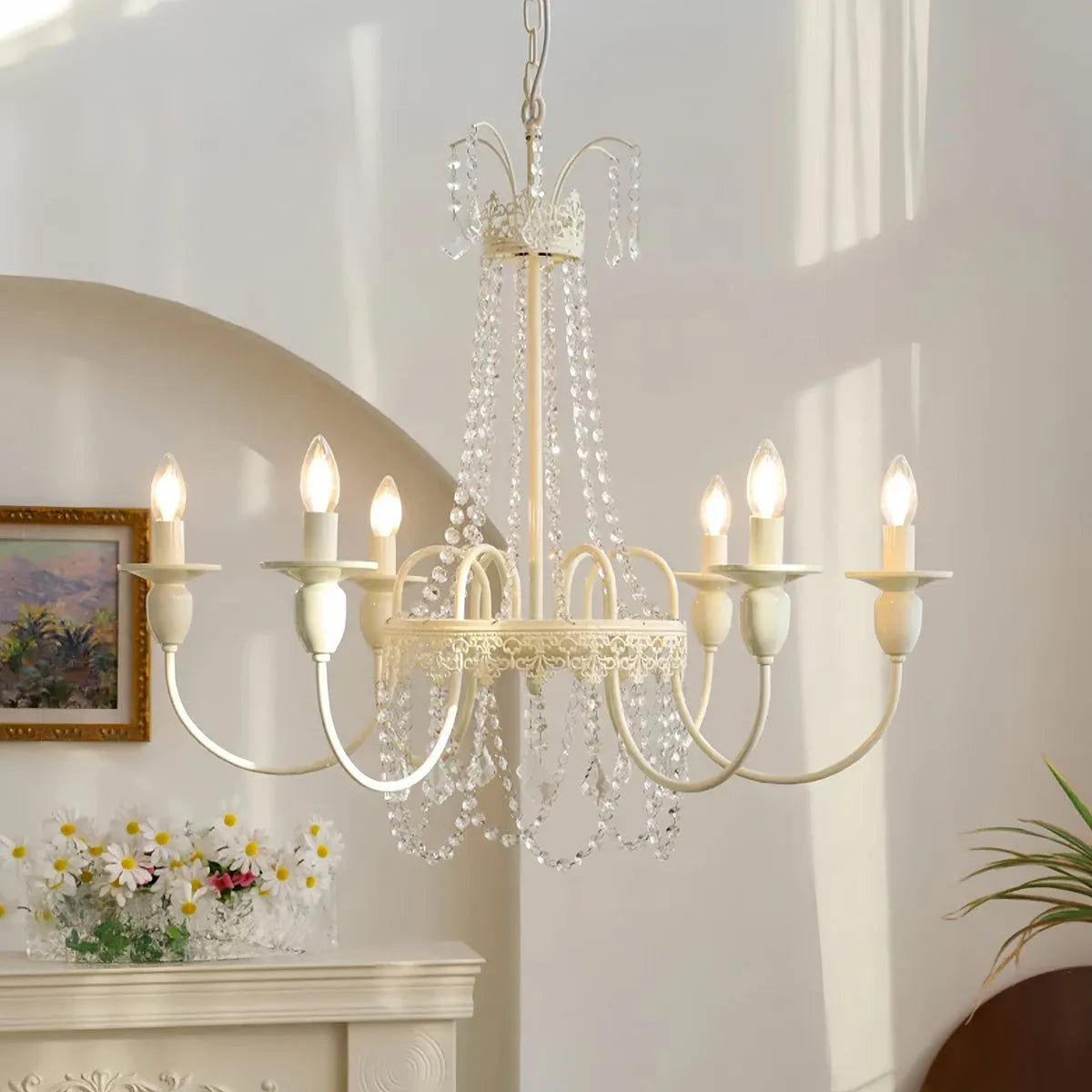 flairel French Candle Crystal Chandelier