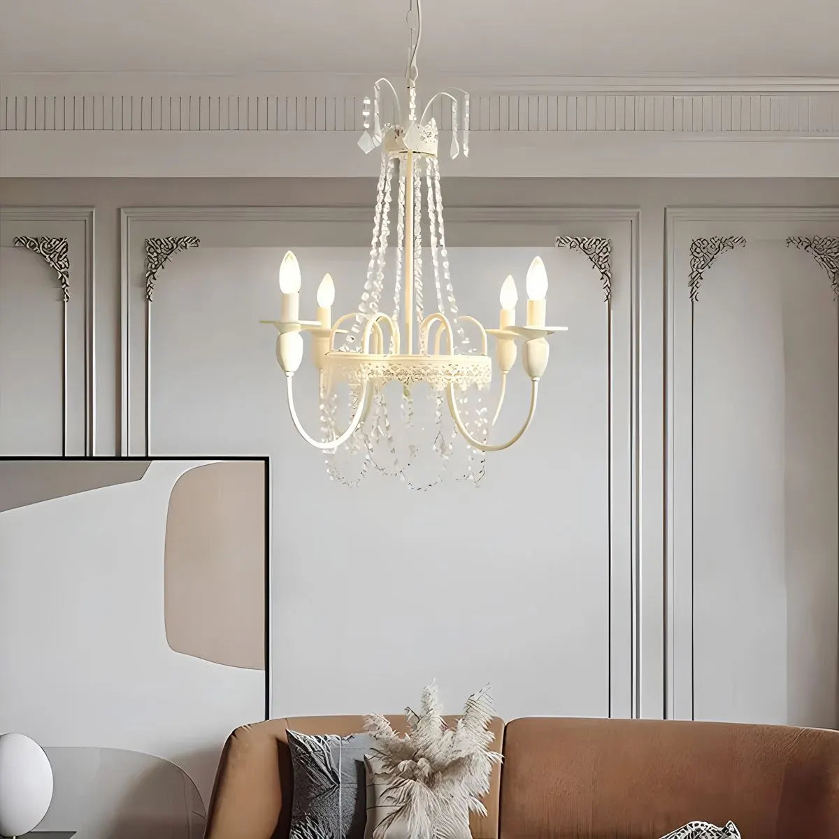 flairel French Candle Crystal Chandelier