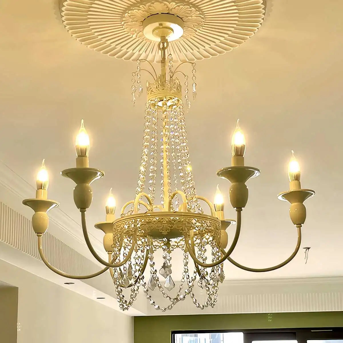 flairel French Candle Crystal Chandelier