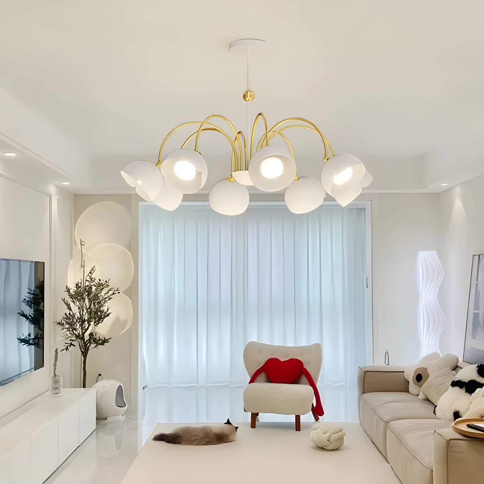 flairel French Flower Shaped Chandelier