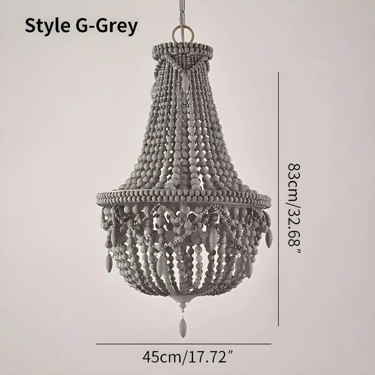 flairel Retro Wooden Bead Chandelier for Dining Room