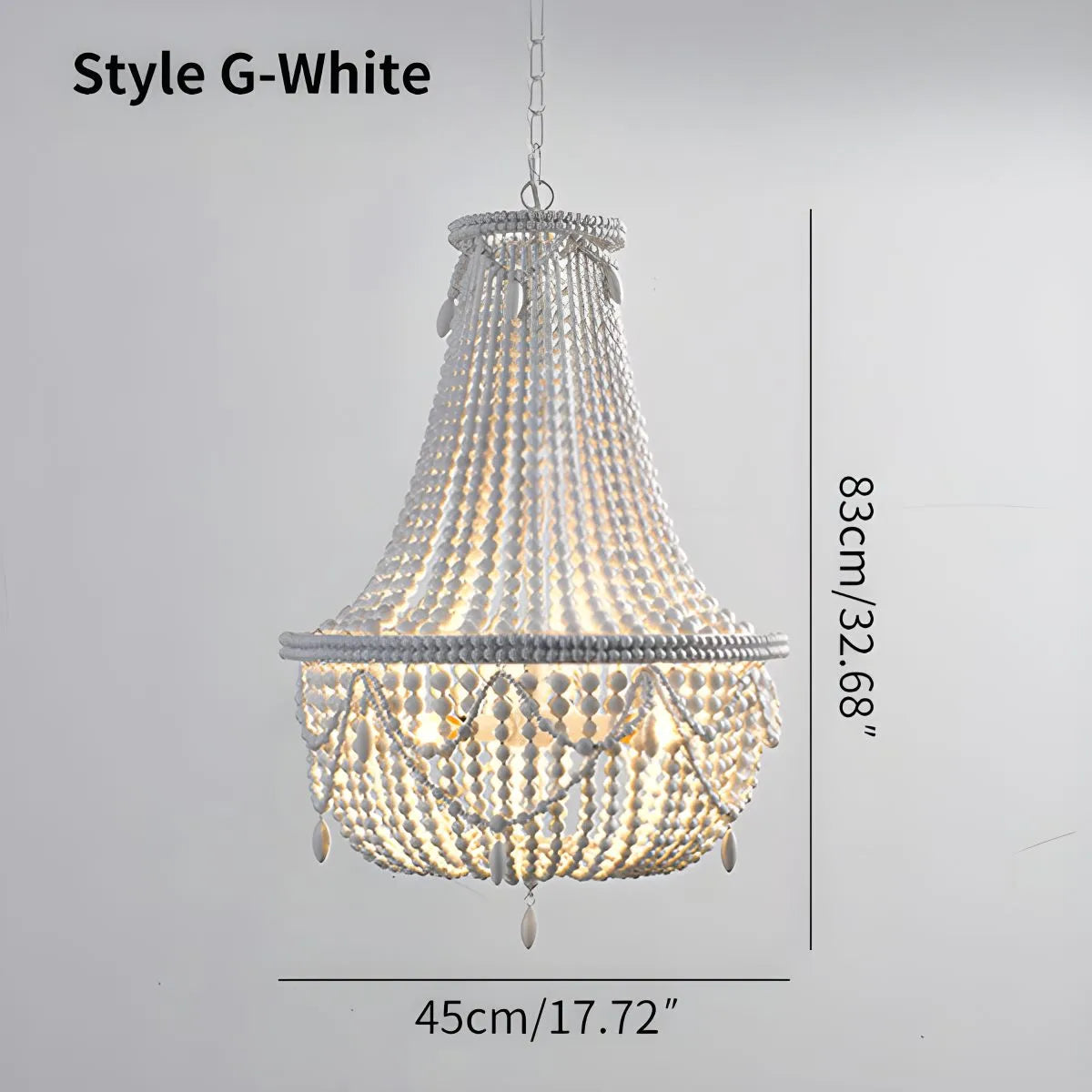 flairel Retro Wooden Bead Chandelier for Dining Room