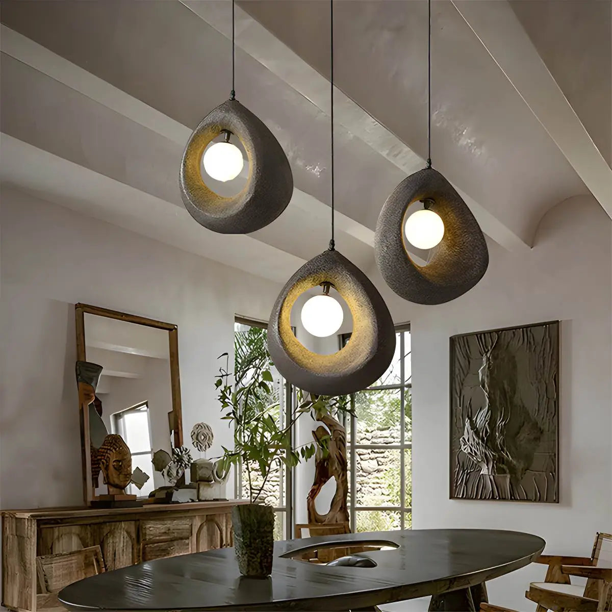 flairel Circular Wabi Sabi Pendant Light Modern Lighting