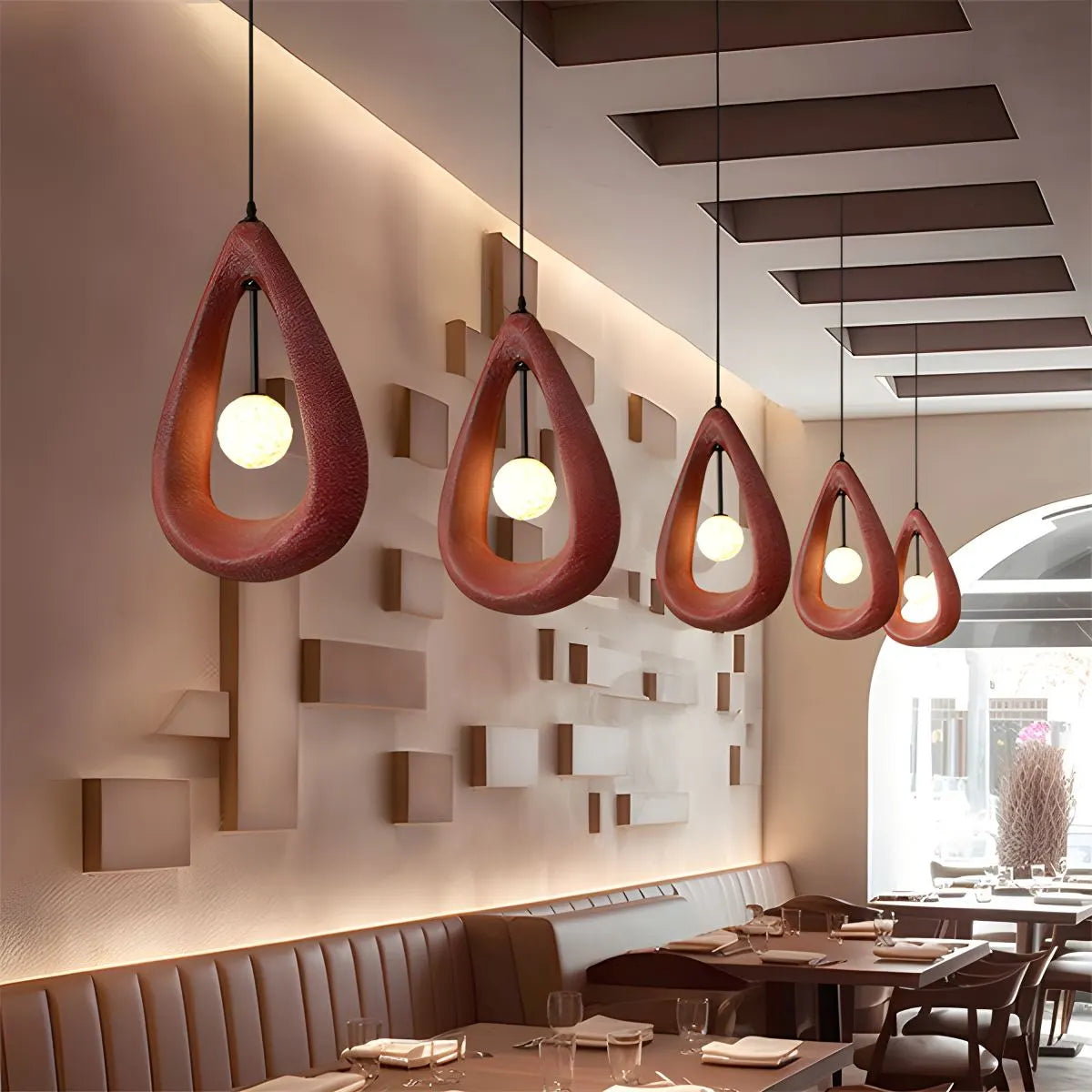 flairel Contemporary Creative Teardrop Orb Pendant Light
