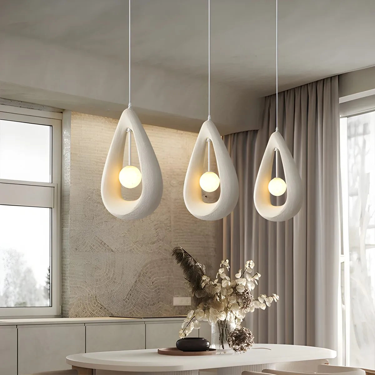 flairel Contemporary Creative Teardrop Orb Pendant Light